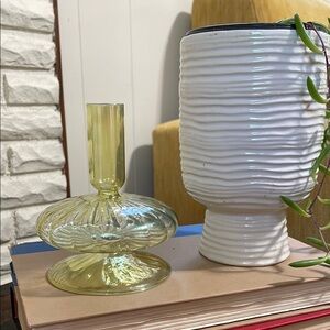 Colored Glass Candle holder or vase